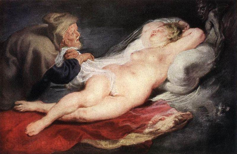 Peter Paul Rubens The Hermit and the Sleeping Angelica Spain oil painting art